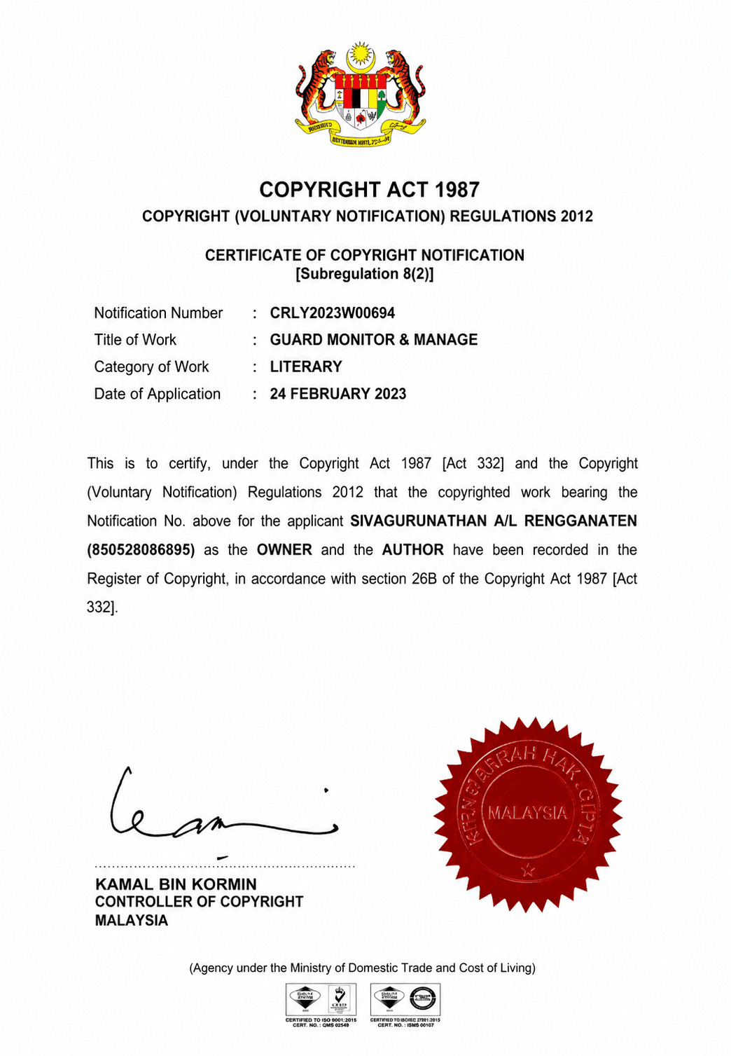 MyIpo Registered