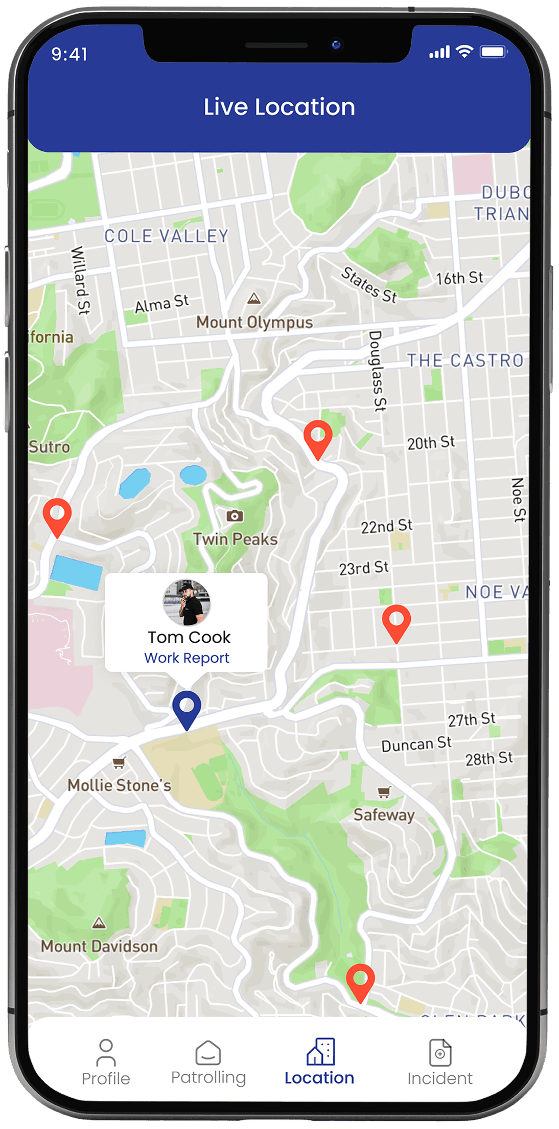 Guards Live Location